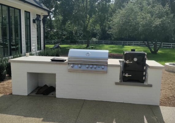Outdoor Kitchen Built with Masonry Brick Wayne